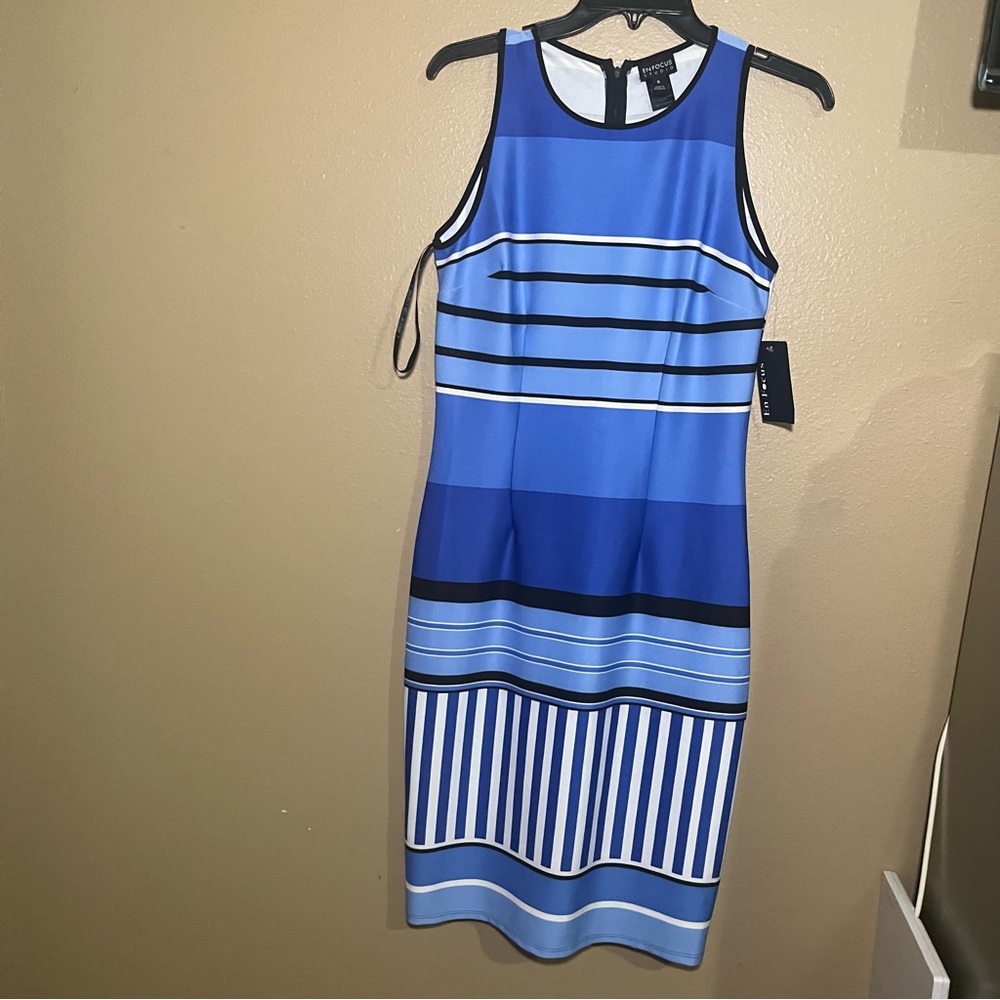 Brand new size 6 blue dress by Enfocus Studio, clean with no damages or stains